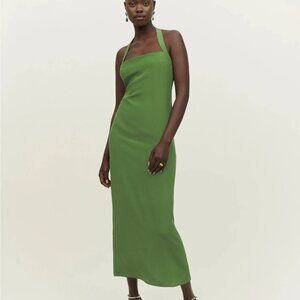 NWT Reformation Alli Silk Dress Palm Green - Size 10